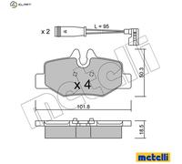 metelligroup 22-0576-0K - Made in Italy - Brake Pads