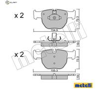 Brake pads 22-0598-0 METELLI for LAND ROVER RANGE ROVER Mk III