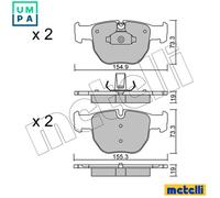 Brake pads 22-0598-0 METELLI for LAND ROVER RANGE ROVER Mk III