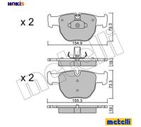Brake pads 22-0598-0 METELLI for LAND ROVER RANGE ROVER Mk III