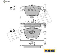 BRAKE PAD SET DISC BRAKE 22-0599-0 FOR VOLVO XC90/SUV D5244T18/5244T5 2.4L 5cyl