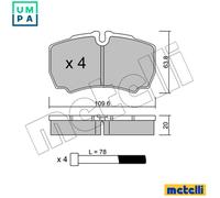metelligroup 22-0604-0 Brake Pads, Made in Italy