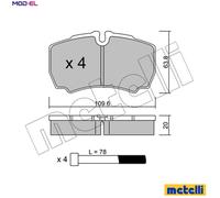metelligroup 22-0604-0 Brake Pads, Made in Italy