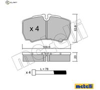 metelligroup 22-0604-0 Brake Pads, Made in Italy