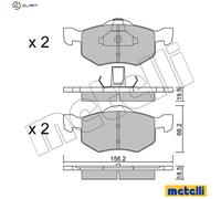 Brake pads 22-0609-0 METELLI for MAZDA FORD