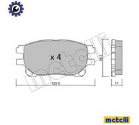 BRAKE PAD SET DISC BRAKE 22-0615-0 FOR TOYOTA ESTIMA/PREVIA TARAGO 2.4L 4cyl