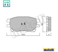 BRAKE PAD SET DISC BRAKE 22-0615-0 FOR TOYOTA ESTIMA/PREVIA TARAGO 2.4L 4cyl
