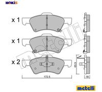 Brake pads 22-0623-0 METELLI for CHRYSLER VOYAGER Mk III