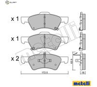 Brake pads 22-0623-0 METELLI for CHRYSLER VOYAGER Mk III
