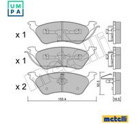Brake pads 22-0625-0 METELLI for CHRYSLER VOYAGER Mk III