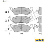 Brake pads 22-0625-0 METELLI for CHRYSLER VOYAGER Mk III