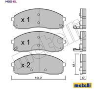 Brake pads 22-0631-0 METELLI for KIA SEDONA Mk II