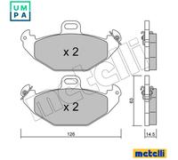 Brake pads 22-0634-0 METELLI for RENAULT LAGUNA I LAGUNA I Estate