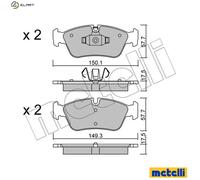 Brake pads 22-0640-0 METELLI for BMW 1 3
