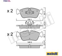 Brake pads 22-0640-0 METELLI for BMW 1 3