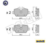 metelligroup 22-0641-0 Brake Pads, Made in Italy, Spare Parts for Cars