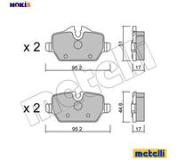 metelligroup 22-0641-0 Brake Pads, Made in Italy, Spare Parts for Cars