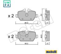 metelligroup 22-0641-0 Brake Pads, Made in Italy, Spare Parts for Cars
