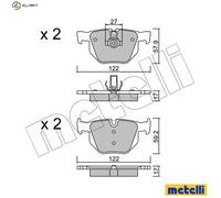 metelligroup 22-0644-0 - Made in Italy - Brake Pads