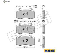 Brake pads 22-0651-2 METELLI for ABARTH ALFA ROMEO