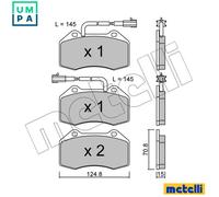 Brake pads 22-0651-2 METELLI for ABARTH ALFA ROMEO