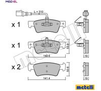 BRAKE PAD SET DISC BRAKE 22-0661-1 FOR VW CARAVELLE/TRANSPORTER/Bus/Mk/KOMBI