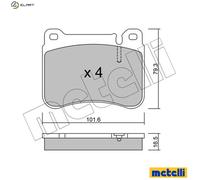 Brake pads 22-0668-0 METELLI for MERCEDES-BENZ C-CLASS T-Model C-CLASS SLK