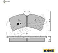 Metelli Brake Pad Set 22-0674-0 Disc Brake for Mercedes-Benz VW Crafter