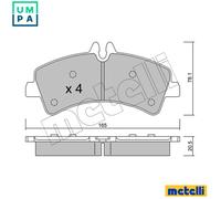 Metelli Brake Pad Set 22-0674-0 Disc Brake for Mercedes-Benz VW Crafter