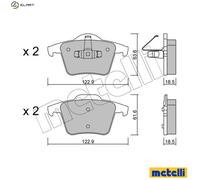 metelligroup 22-0688-0 - Brake Pads