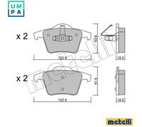 metelligroup 22-0688-0 - Brake Pads