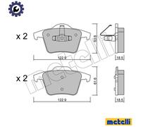 BRAKE PAD SET DISC BRAKE 22-0688-0 FOR VOLVO XC90/SUV D5244T18/5244T5 2.4L 5cyl