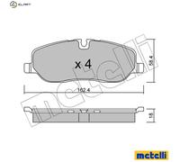 metelligroup 22-0693-0 - Made in Italy - Brake Pads