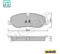 metelligroup 22-0693-0 - Made in Italy - Brake Pads