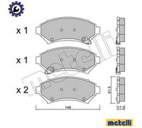Brake pads 22-0696-0 METELLI for OPEL CHEVROLET BUICK