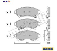 Brake pads 22-0696-0 METELLI for OPEL CHEVROLET BUICK