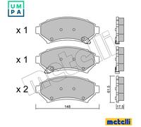 Brake pads 22-0696-0 METELLI for OPEL CHEVROLET BUICK