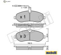 BRAKE PAD SET DISC BRAKE 22-0707-0 FOR PEUGEOT EXPERT/Platform/Chassis/Van 1.6L