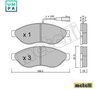 Brake pads 22-0708-0 METELLI for FIAT CITROËN PEUGEOT