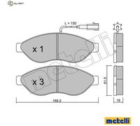 Brake pads 22-0708-0 METELLI for FIAT CITROËN PEUGEOT