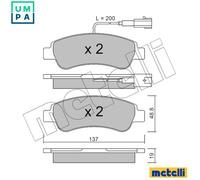 Brake pads 22-0710-1 METELLI for CITROËN PEUGEOT FIAT OPEL