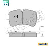 BRAKE PAD SET DISC BRAKE 22-0711-0 FOR IVECO DAILY/VI/Platform/Chassis/Van 3.0L
