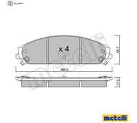 BRAKE PAD SET DISC BRAKE 22-0717-0 FOR LANCIA CHRYSLER ERB 3.6L EXF 3.0L 6cyl