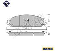BRAKE PAD SET DISC BRAKE 22-0717-0 FOR LANCIA CHRYSLER ERB 3.6L EXF 3.0L 6cyl