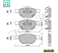 BRAKE PAD SET DISC BRAKE 22-0730-0 FOR HONDA ACCORD/VII/EURO/Tourer 2.2L 4cyl