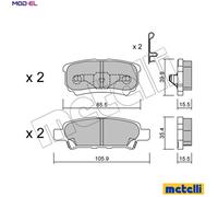 Brake pads 22-0737-0 METELLI for MITSUBISHI DODGE CHRYSLER JEEP