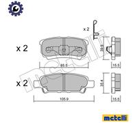 Brake pads 22-0737-0 METELLI for MITSUBISHI DODGE CHRYSLER JEEP