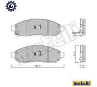 Brake pads 22-0743-0 METELLI for NISSAN NAVARA NP300 PATHFINDER III