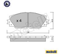 Brake pads 22-0747-0 METELLI for TOYOTA SUBARU