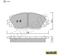 Brake pads 22-0747-0 METELLI for TOYOTA SUBARU